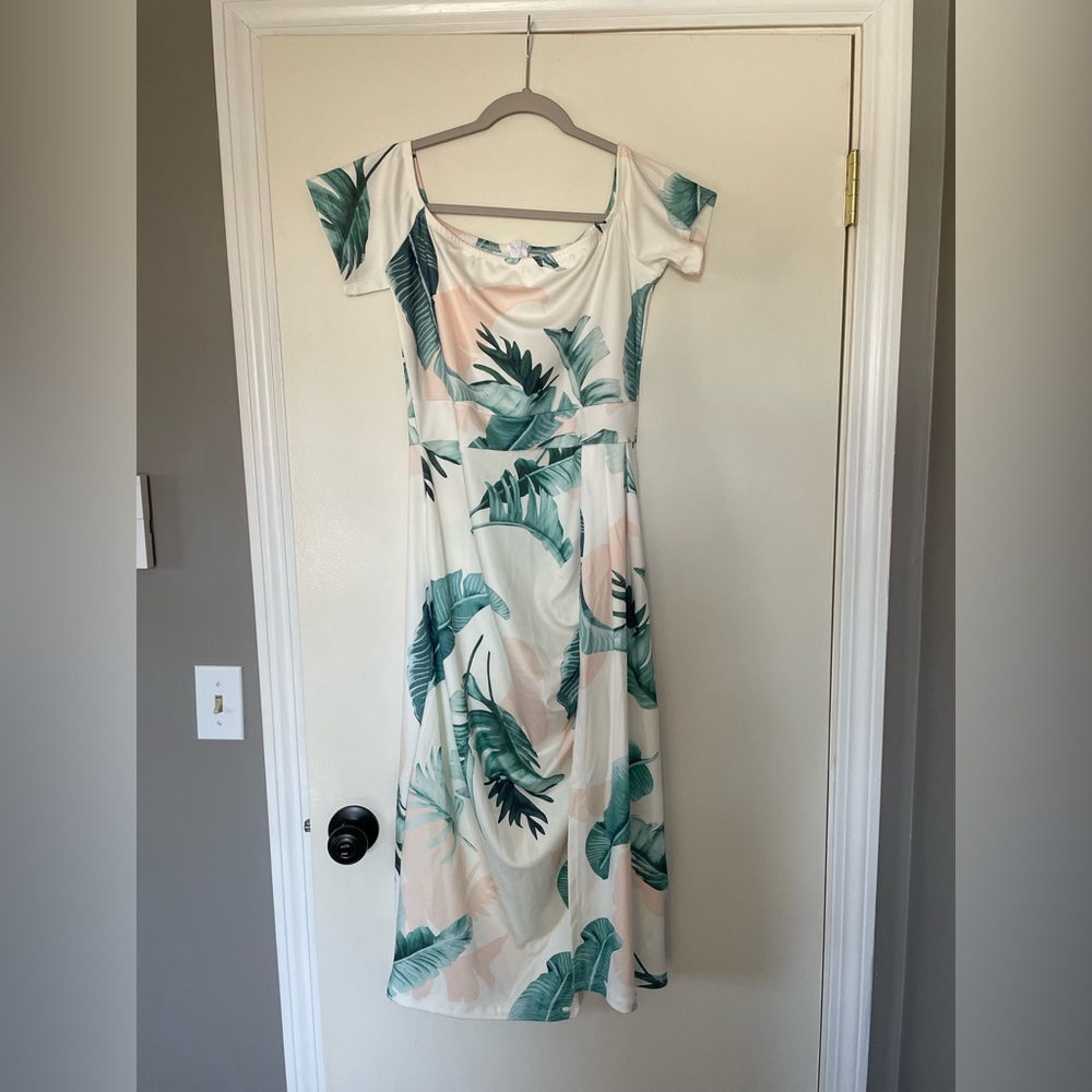 Summer tropical dress evening wear or wedding silky